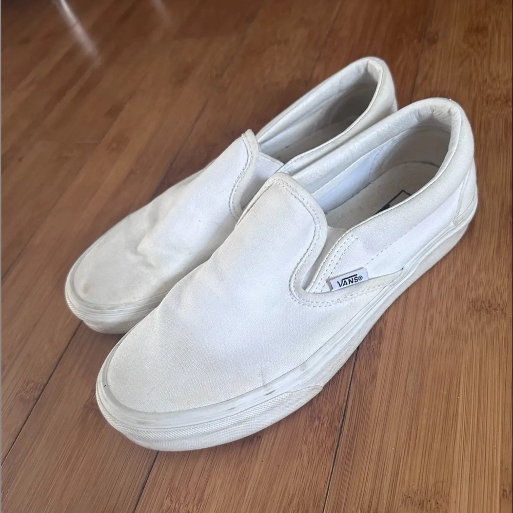White slip on vans